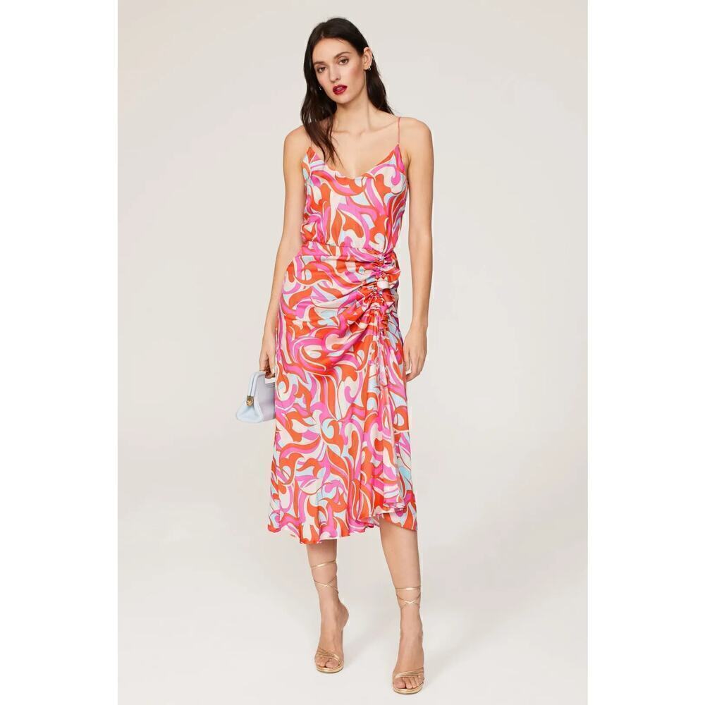 DELFI Collective Rory Dress Psychedelic Print Sleeveless Cocktail Slip Midi M